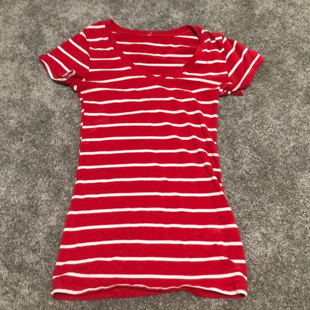 red and white striped shirt